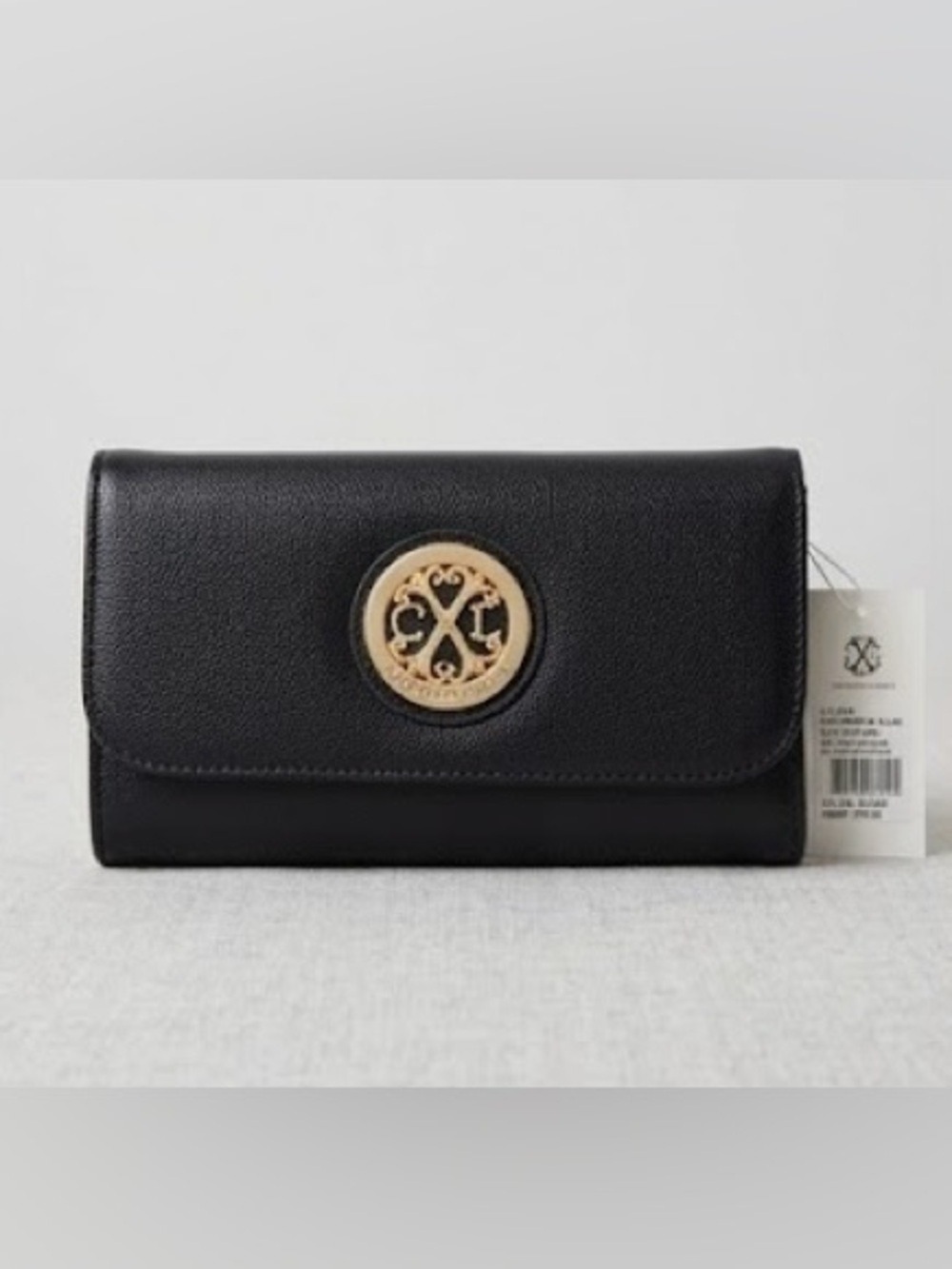 NWT CXL by Christian Lacroix Bali Caviar Small Clutch Wristlet - Black